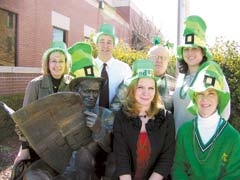 The committee of the 2nd annual Bangers and Mash Lunch, Stroll and Pot of Gold Giveaway includes: (Back row, L to R) Cindy Bissett, ­Bailey Dabney, Dale Peterson, Cathy Gressett, (Front row) Jeri Koehler and Sheila Knight.