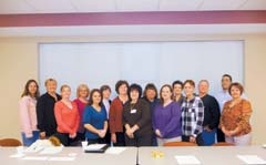 CCLP board members and staff: (L to R) Dawn Lamproe, Susie Anderson, Jennifer Mortazavi, 
Renay Alcorn, Angie Holman, Barbara Morris, Mary Ann Thornton, Barbara Belk, Lynnette Thomas, Tiffany Owen, Carroll Jobe, Debbie Marshall, Derald Buckley, Chuck Mitchell and Betty Calley.