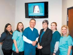 Dr. Steven Deem and staff of Dentistry For You, located at Tiger Plaza in Broken Arrow. (L to R): Fran Hutton, Ellen Smith, Dr. Deem, Karen Murray, Candace Shoopman and Candice Binkley.