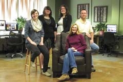 The staff of Copper Cup Images (L to R): Kelly Chisum, Christina Johnson, Brittany Johnson, Melissa Green and Fritz Green.