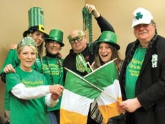 The St. Patrick's Day events planning committee includes (L to R): 
Debi Ward, Kevi Zufal, Debbie Butler, Dale Peterson, Mary Taber and Tim Wantland. 
(Not pictured: Lou Flanagan, Terry Love and Kathy Glover.)