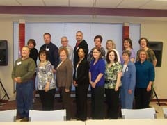 The CCLP board (L to R): (front row) Derald Buckley, Barbara Belk, Joyce Ulstrup, Lashikia Lynch, Debbie Marshall, Tiffany Owen, Barbara Morris, Barbara Fuente, (back row) Bernie Fugate, Greg Goodin, Richard Fulton, Ian Danziger, Cynthia Holtwick, ­Beverly Thompson, Cheryl Wells and Sharon Martin.