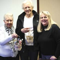 (L to R): Mary Ellen Kingdom, Yvonne Dulaney and Kathy Erwin urge members and nonmembers to attend Friendship Day to meet new friends and learn about the OHCE, which has been here since 1935. Yvonne will be leading the group in basket weaving.