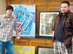 John “JCE” Parker and Luther Pilant prepare some of the pieces they will exhibit at Art After Hours, presented by the Broken Arrow Arts &amp; Humanities Council. (Not pictured: John Cox.)
