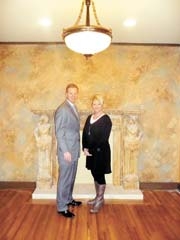 Lucky Lamons, president and CEO of The Foundation for Tulsa Schools, and Paula Dellavedova, Designer Showcase coordinator, in the newly renovated Max Campbell Building.