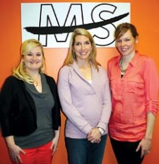 Brandi Moore (National MS Society Oklahoma regional manager), Christie Tull (Walk MS Tulsa chairperson), and Rachel Klenda (Walk MS Tulsa manager) look forward to the walk and accompanying festivities.