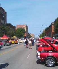 Attendees fill the streets at the Route 66 Blowout – Car, Truck &amp; Motorcycle Show.