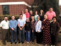 Senior Day committee members include (L to R): (bottom row) Nathan Raith, Claremore Nursing Home; Jeff Clagg, Serenity Hospice; Rod Mason, Community Home Health; Janice Jones, ­volunteer; Susan Smith, Claremore Senior Center; Debra King, Claremore Indian Hospital; Sharon Reed, Good Shepherd Hospice; Kimberly Aery, Claremore Indian Hospital; (top row) Kim Timmerman, Amedisys Home Health; Kevin Williams, Hope Hospice; Shaye Rowlett, Amedisys Home Health; Jennifer Kegin, Sterling House; Delayna Trease, Summit Physical Therapy; and Britt Babb, Hope Hospice.