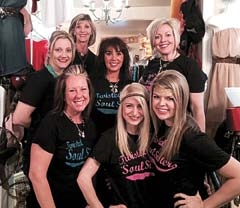 The Twisted Soul Sisters team (L to R): (front row) Kimberly, Angela, Emily, (back row) Sharon, Tina, Kelly and Marti.