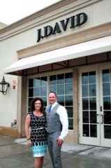 Owners Kendra and Joel Wiland at the new J. David store.