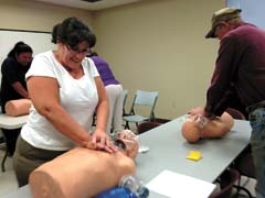Participants learn CPR at the free Heartsaver® course in November.
