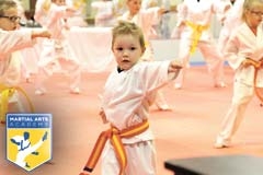 Orange belt Carter Stewart, 4-year-old aspiring black belt.