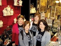Owner Laura Sanders (left) and her experienced staffers Cathy Haney, Susan Hanchette and Yvonne Dozier make gifting a breeze at Surceé Home Décor &amp; Gifts.