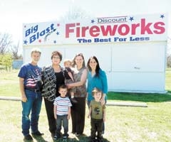 Big Blast is a family company. From left to right, Co-Founders Harry and Sherry Barbour, Melissa Torkleson – Business Development, Lindsey Barbour – CFO, and bringing them up in the business are the Barbours’ three grandsons. (Not pictured: Brandi Crawford, Office Manager)
