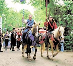 Knights prepare to joust at the Castle of Muskogee’s annual Renaissance Festival.