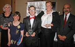 Award winners at the 2013 Goodwill Awards Luncheon included Abigail Abate, Kelsey O’Halloran, Kyler Patrick, and Securitas Security Services, represented by Patricia Young and Hanna Al-Nahhasa.