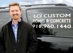 Kalan Paul and LCI Concrete manufacture beautiful ­residential driveways and 
other flatwork throughout the Tulsa area.