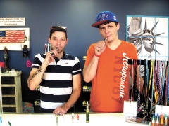 Liberty Vapor owner Tyler Lewis and employee Jared Vaughn are ready to help people stop smoking and start “vaping” at their full service vapor shop in Catoosa.
