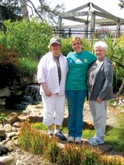 Linnaeus Teaching Garden volunteers (L to R): ­Sandra Whitt, Julie Powers and Anne Soloman.