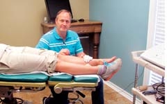Dr. Kyle Hrdlicka, a trained general vascular and endovascular surgeon, uses the 
VenaCureEVLT on a patient with varicose veins. Vascular &amp; Vein Laser Center in Claremore offers state-of-the-art treatments that require minimal down time and excellent results.