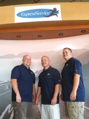 Joe Marina Express Service Manager Michael Yarber with Service Advisors Roy Hill and Russell Donahue.