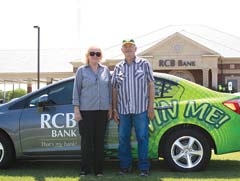 Mary and V. R. Campbell of Catoosa are entered to win the CNG Honda Civic to be given away by RCB Bank.
