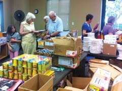 Volunteers sort and sack school supplies for Rogers County schoolchildren in need. This will be the 16th year for ­Claremore First United Methodist Church to coordinate the Rogers County School Supply Drive, which has grown steadily since its inception. One-hundred percent of all ­donated funds are used to purchase the supplies.