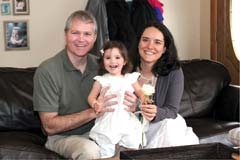 Sasha Martin with her husband Keith and daughter Ava.