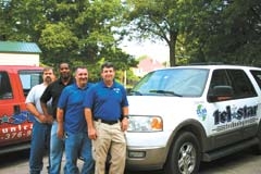 The team of DLSS Systems and Tel-Star Technologies (L to R): Duane Dyson, Mike Wilson, Larry Adkins and Kevin Dyson.