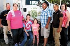 The family owned and operated S&amp;W Tree Specialists family includes (L to R): Dale Hughes, Leilani Hughes, Kaila Hughes, 
Noel Hughes, Bryan Merseburgh, Robby Mizumura and Anna Moore.