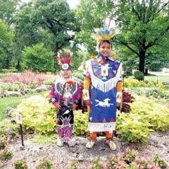 Brothers Tyler, 5, and Canaan, 10, sons of Margaret Blalock, will dance in the Pow-Wow of Champions at the Claremore Expo Center August 13-15.