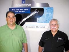 General Manager Tim Kirk and Service Manager D.L. Bagwell of Suburban Chevrolet in Claremore.