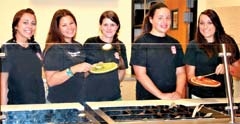 (L to R): Samantha Bell (assistant manager), Shelby Treat, Tina Rudisaile, Lindsey Bolden and Mikayla Swank.