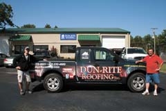 Salesman Doug Hazelwood and Owner Jim Murr of Dun-Rite Roofing.