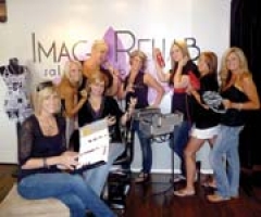The fun, stylish staff of Image Rehab Salon &amp; Boutique (L to R): (Seated) Ashli Lewis and Linda Lewis, (Standing) Kaycie Burrows, April Findley, Ashley Lewis, Lacie O’Dell, Brittany Morris and Heather Hawkins.