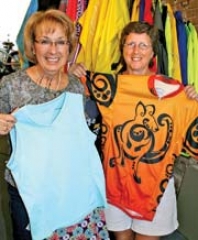 Dickens of a Ride coordinator Cindy Bissett and event sponsor Janice Whittaker of Bike-About Bicycles show off some stylish cycling togs.