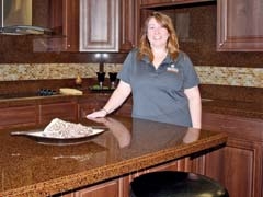 Showroom Manager Patty Krabacher greets customers as they enter the beautiful Granite Transformations showroom.
