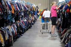 Rows and rows of quality children’s clothing is available at Just Between Friends sales events.