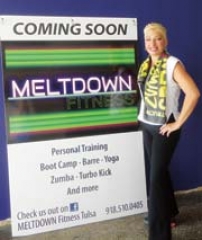 Jennifer Coffey, Zumba instructor at the new Meltdown Fitness on 11th Street in Tulsa, was able to return to work as a fitness instructor after a successful total knee replacement ­operation by Dr. LaButti.