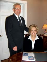 Kenny DeLozier and Gina Wilson of Rice Funeral Service &amp; Cremation Center.
