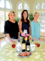 Pictured inside the Tulsa Garden Center Mansion are, from left, Dixie Bohannon, wine chair; Rebecca McMaster, wine consultant, B&B Liquor Warehouse; and Debbie Kirkpatrick, event chair.