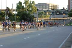 Bikers in last year’s Bike MS Oklahoma traveling along “the Mother Road,” historic Route 66.