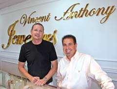 Owner Lonnie Iannazzo (right) is proud to announce that jeweler Grant Webb is now providing his services exclusively at Vincent Anthony Jewelers.