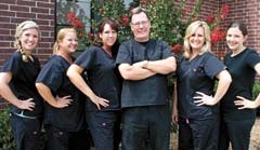 The staff of White Cosmetic &amp; Family Dentistry (L to R): Jessica Shaw, Tara Coble, Lonna White, Dr. Steven White, Tracey Mulkey and Jessica Klassen.