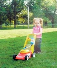 Little ones 5 and under can bring their plastic mowers to race.