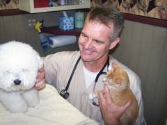 Dr. Strathe with furry friends.