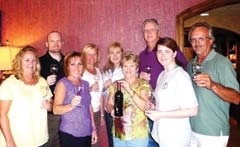 The Wine, Eats &amp; Easels committee includes (L to R): Debbie Murphy, Adam J. Foreman, ­
Kate Buster, LaTonya Cundiff, Kelley Rash, Jo McCord, Mark Suffal, Alisa Inglett and David Blue.