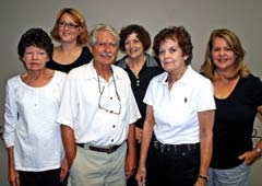 Previously at Hairtenders in Tulsa, these hairstylists are now serving clients at BA Highlights Salon. (L to R): Claire Parker, Jaylene Fallin, Steve Hensley, Juanita Rittenhouse, 
Glenda Eleden and Paula Gray.
