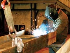 Delbert Goodman is one of the many expert welders at Lucas Metal Works.