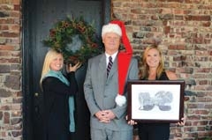 Lisa Swab, Christmas Walk co-chair; Roger Carter, headmaster of Cascia Hall; and Chris Lambert, Christmas Walk co-chair.